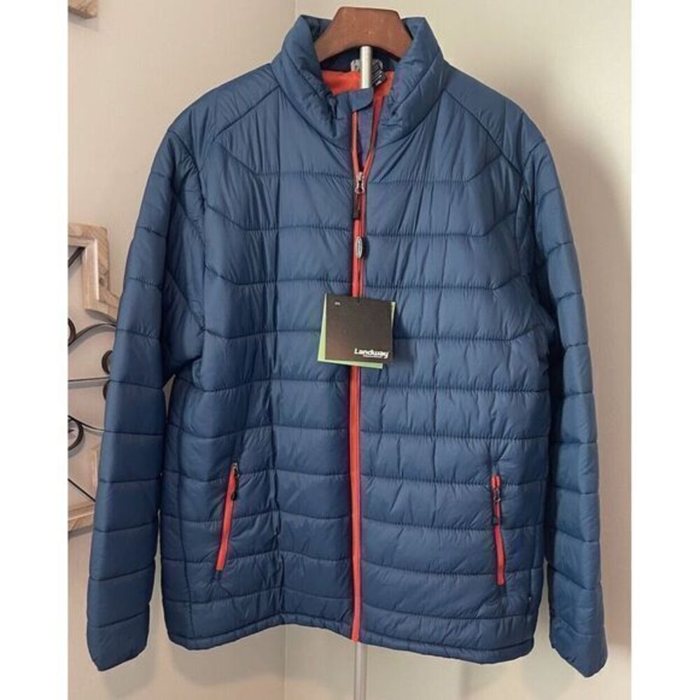 NWT Landway Performance Outerwear Puffer Jacket Sz 2XL Blue/Orange